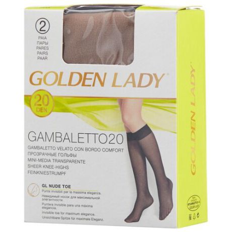 Капроновые гольфы Gambaletto 20 Den 2 пары Golden Lady, 0 (one size), daino
