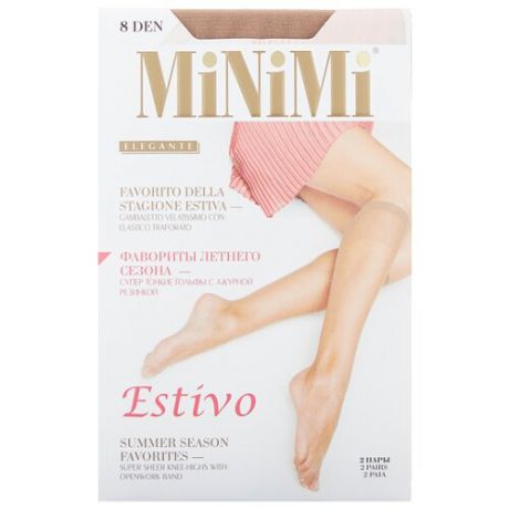 Капроновые гольфы Estivo 8 Den 2 пары MiNiMi, 0 (one size), daino