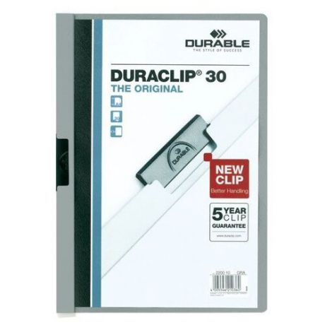 DURABLE Папка-скоросшиватель Duraclip А4, 30 листов серый