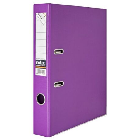 Index Папка-регистратор А4, PVC двухсторонняя, 50 мм с металлической окантовкой фиолетовый