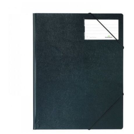 DURABLE Папка на резинках А4, 150 листов, с инфо-окном черный