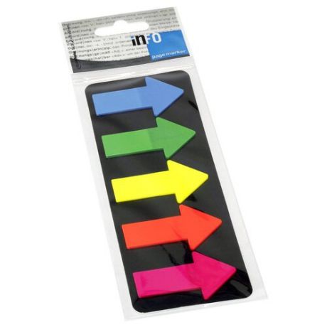 Global Notes блок-закладка с липким слоем Стрелки 5 цветов по 25 л, 25х45 мм (268309) разноцветный