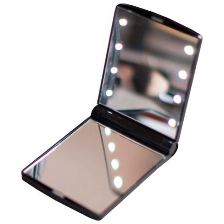 Зеркало косметическое карманное GESS uLike Compact с подсветкой черный