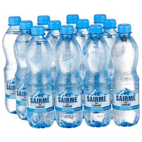 Вода родниковая питьевая Sairme Springs негазированная, ПЭТ, 12 шт. по 0.5 л