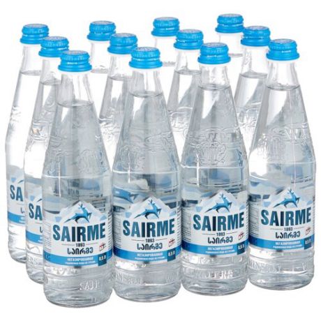 Вода родниковая питьевая Sairme Springs негазированная, стекло, 12 шт. по 0.5 л