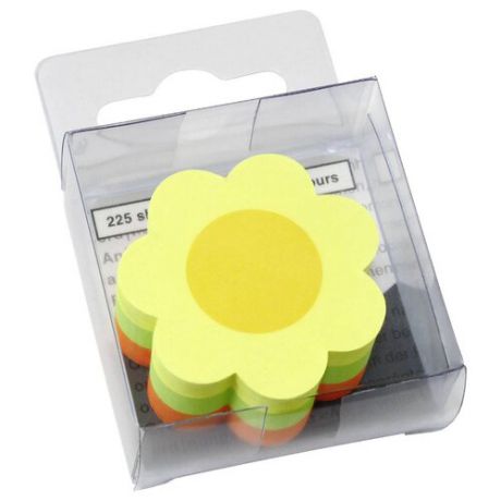 Global Notes блок с липким слоем Цветок 3 цвета 50х50 мм, 225 листов (584239) желтый/зеленый/оранжевый