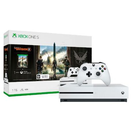 Игровая приставка Microsoft Xbox One S 1 ТБ белый + Tom Clancy