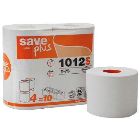 Туалетная бумага Celtex Save Plus двухслойная белая, 4 рул.