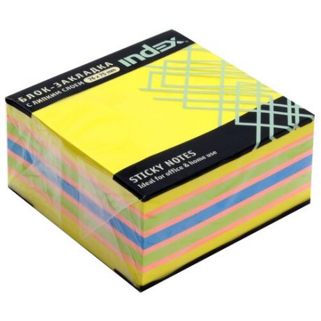 Index блок-закладка с липким слоем 76х75 мм, 400 листов (I433812/I433811) желтый неоновый