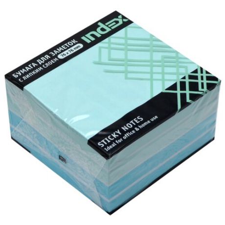 Index блок-закладка с липким слоем 76х76 мм, 450 листов (I433816/I433817) голубая пастель