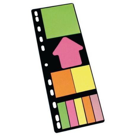 Global Notes набор липких закладок на перфорации: 5 закладок, 4 вида липких блоков по 25 листов (874609) разноцветный