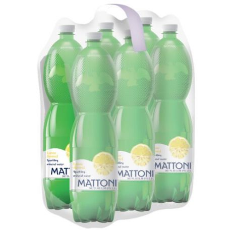 Напиток газированный Mattoni со вкусом лимона, ПЭТ, 6 шт. по 1.5 л