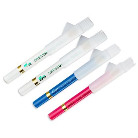 Prym Меловые карандаши со стирающей кисточкой, 4 шт. белый/розовый/синий