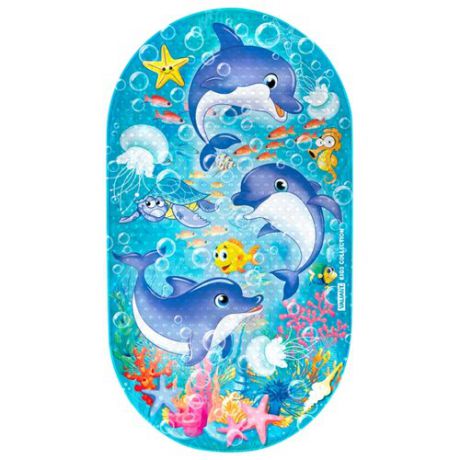 Коврик для ванной Valiant Дельфинчики голубой