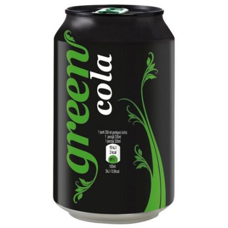 Газированный напиток Green Cola, 0.33 л