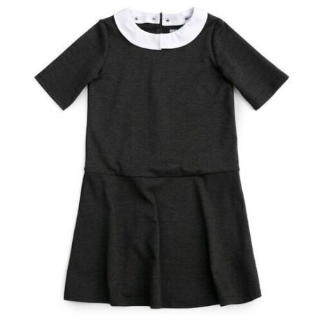 Платье playToday размер 128, темно-серый/белый