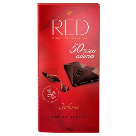 Шоколад Red Delight темный со сниженной калорийностью, 100 г