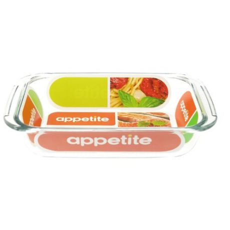Форма для микроволновой печи стеклянная Appetite PL7 (23х15х4 см) прозрачный
