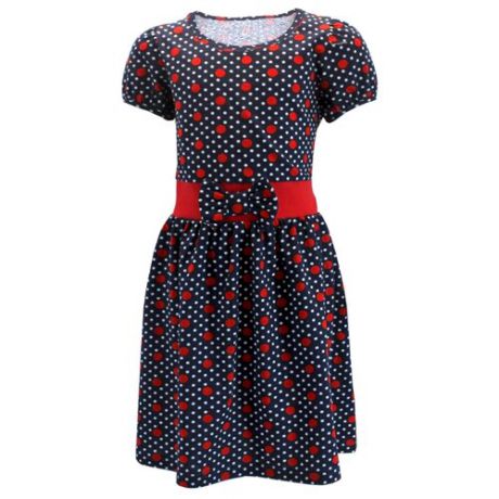 Платье TREND размер 104-56(28), темно-синий/ красный/ белый