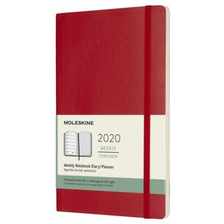 Еженедельник Moleskine Classic Soft WKNT Large датированный на 2020 год, 72 листов, красный
