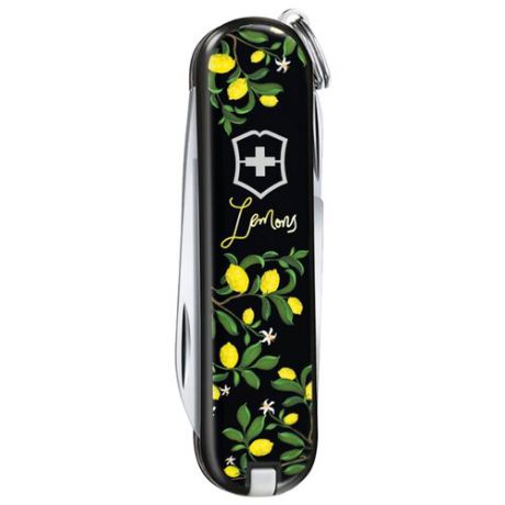 Нож многофункциональный VICTORINOX Classic LE 2019 When life gives you Lemons (7 функций) с чехлом черный/зеленый/желтый