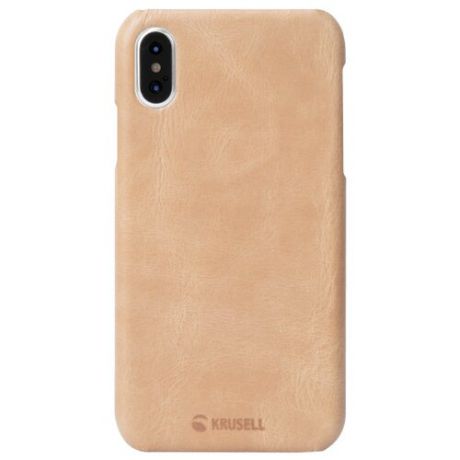 Чехол Krusell Sunne Cover для Apple iPhone X/Xs, кожаный бежевый