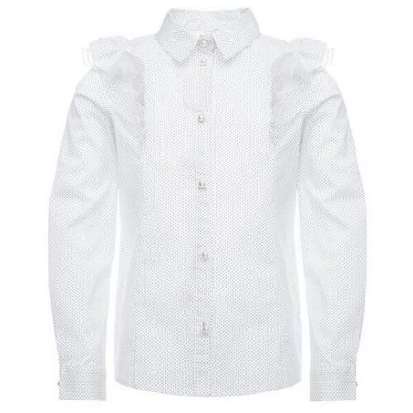 Блузка playToday размер 122, белый/черный