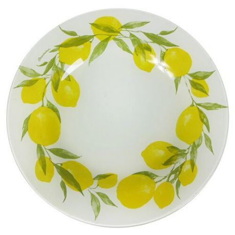 Pasabahce Тарелка обеденная Lemon 26 см белый/желтый
