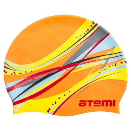 Шапочка для плавания ATEMI PSC303 оранжевый до 56 см.