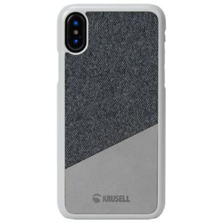 Чехол Krusell Tanum Cover для Apple iPhone XS, кожаный серый