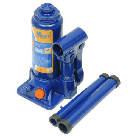 Домкрат бутылочный гидравлический KRAFT КТ 800011 (2 т) синий