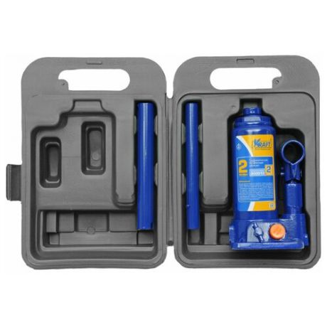 Домкрат бутылочный гидравлический KRAFT КТ 800012 (2 т) синий