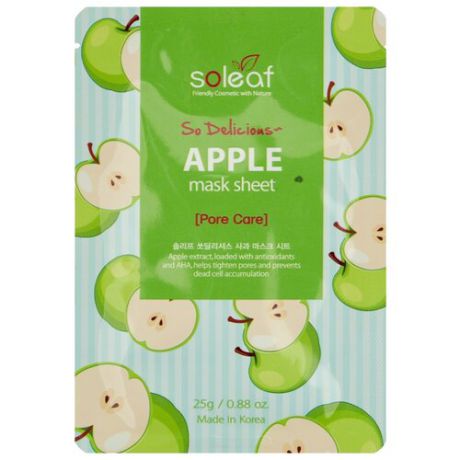 Soleaf тканевая маска So Delicious с экстрактом яблока, 25 г