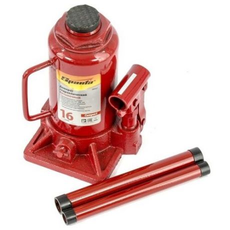Домкрат бутылочный гидравлический Sparta Compact 50337 (16 т) красный