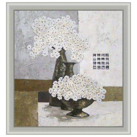 Репродукция Декарт Белые цветы 40х50 см