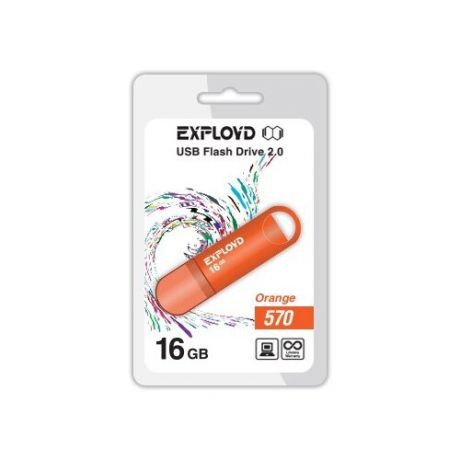 Флешка EXPLOYD 570 16GB orange