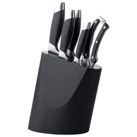 Набор BergHOFF Geminis 5 ножей и ножницы с подставкой черный