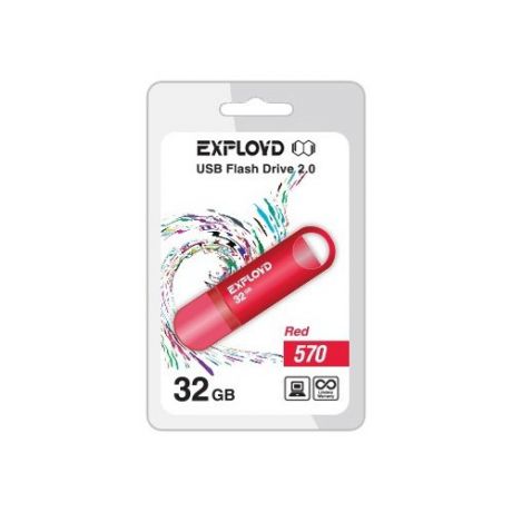 Флешка EXPLOYD 570 32GB red