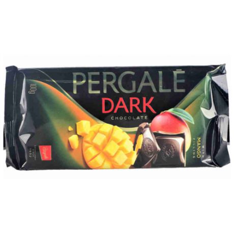 Шоколад Pergale темный с начинкой из манго 50% какао, 100 г