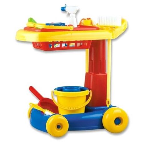 Набор Hualian Toys Deluxe Cleaning Trolley A891 желтый/синий/красный