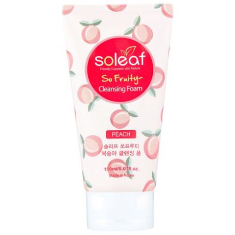 Soleaf очищающая пенка для лица с персиком So Fruity, 150 мл
