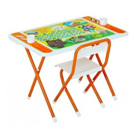Комплект ДЭМИ стол + стул Damibaby evro Винни Пух 80x55 см белый/оранжевый