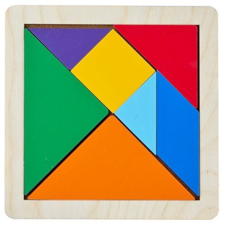 Головоломка Raduga Kids Танграм с карточками зеленый/оранжевый/голубой