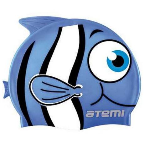 Шапочка для плавания ATEMI FC105 голубой до 56 см.