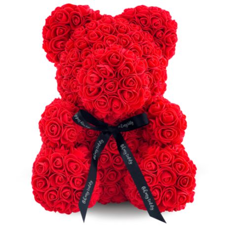 Kani Мишка из 3D роз, 40 см красный