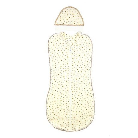 Многоразовые пеленки ДО (Детская одежда) кокон на молнии + шапочка (ажур), р. 62-68 молочный
