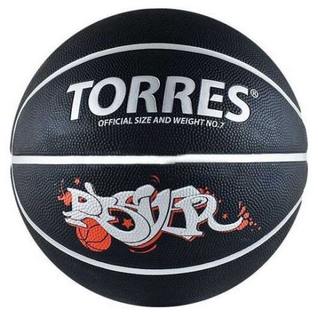 Баскетбольный мяч TORRES Prayer, р. 7 черный/серебристый/красный