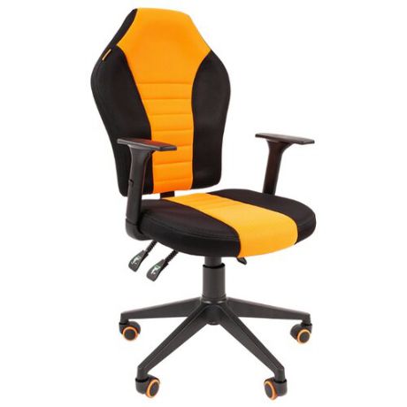 Компьютерное кресло Chairman GAME 8 игровое, обивка: текстиль, цвет: черный/оранжевый