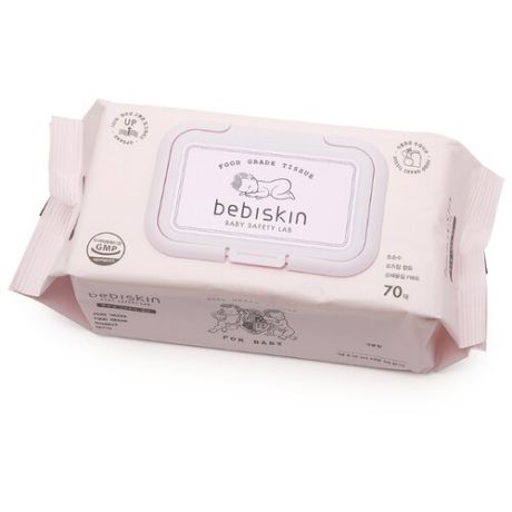 Влажные салфетки Bebiskin Food Grade Tissue Premium пластиковая крышка 70 шт.