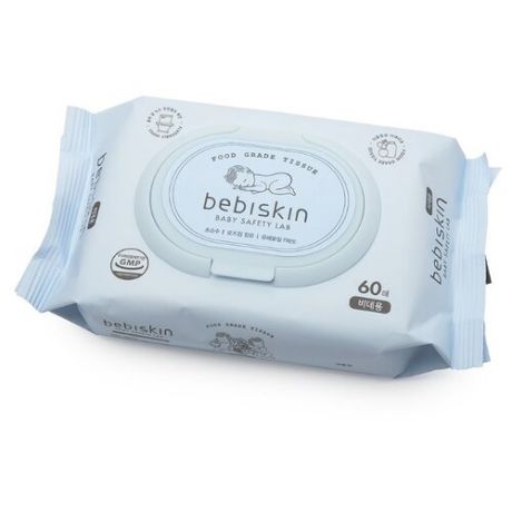 Влажные салфетки Bebiskin Food Grade Tissue Bidet пластиковая крышка 60 шт.
